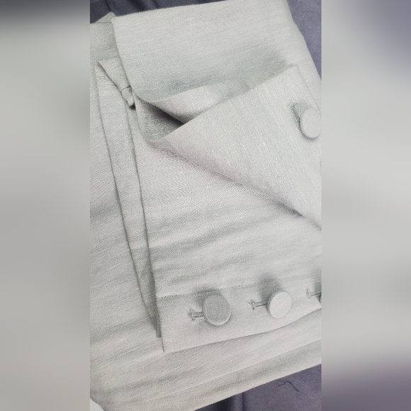 J. Jill Linen Stretch Ankle Pants Light Grey Button Hem Side Zipper Size L - Picture 13 of 13